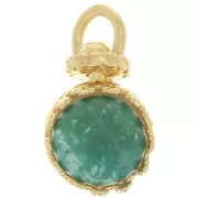 Round swivel crown pendant - for 8mm beads - Fine Gold plated x1 